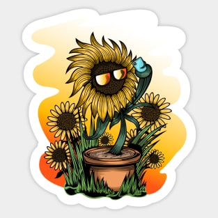 Too Cool Sunflower Sticker